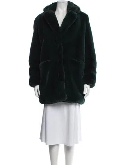 Pre-owned Apparis Faux Fur Coat In Black