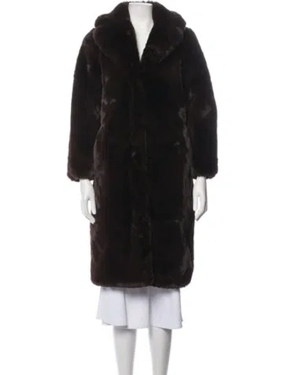 Pre-owned Apparis Faux Fur Coat In Black