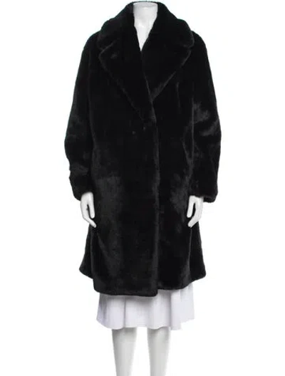 Pre-owned Apparis Faux Fur Coat In Black