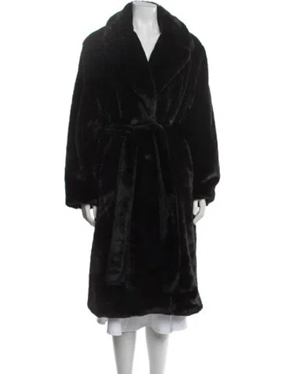 Pre-owned Apparis Faux Fur Coat In Black