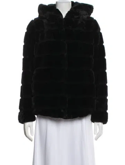 Pre-owned Apparis Faux Fur Coat In Black