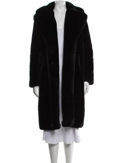 Pre-owned Apparis Faux Fur Coat In Black