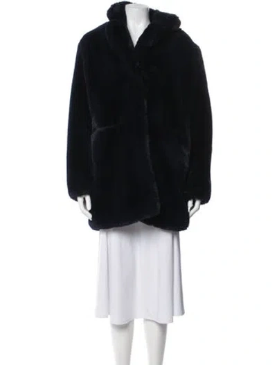 Pre-owned Apparis Faux Fur Coat In Black