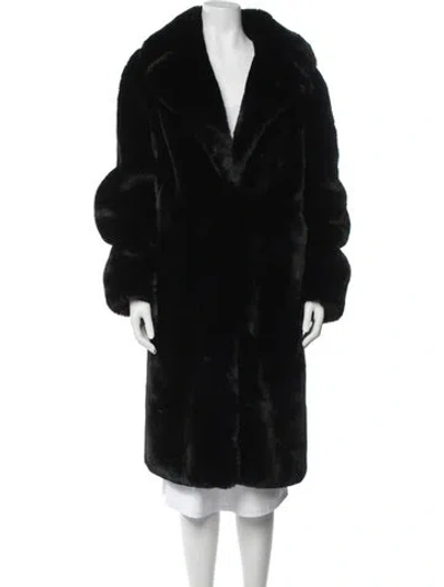 Pre-owned Apparis Faux Fur Coat In Black