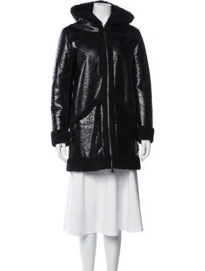 Pre-owned Apparis Faux Fur Coat In Black