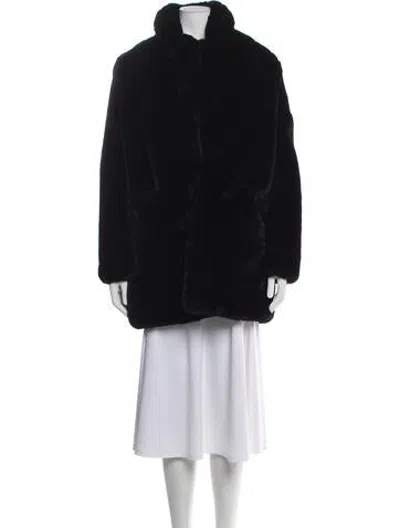 Pre-owned Apparis Faux Fur Coat In Black