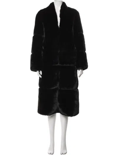 Pre-owned Apparis Faux Fur Coat In Black