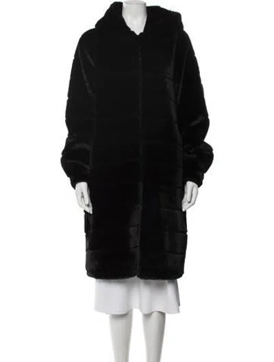 Pre-owned Apparis Faux Fur Coat In Black