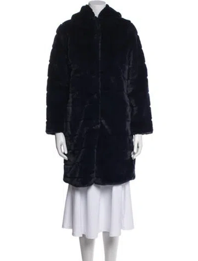 Pre-owned Apparis Faux Fur Coat In Blue