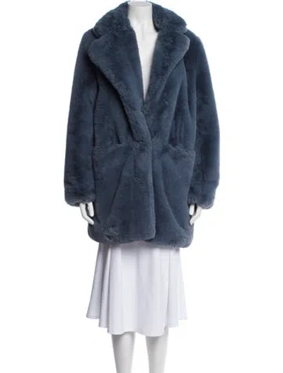 Pre-owned Apparis Faux Fur Coat In Blue