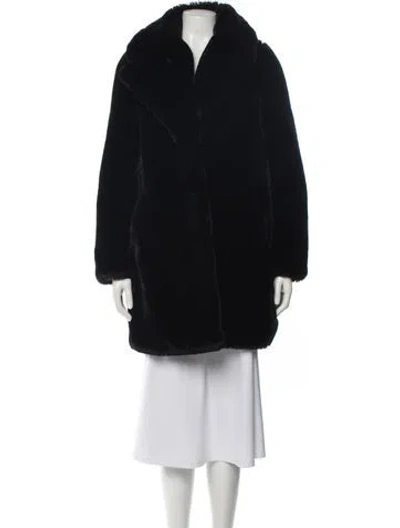 Pre-owned Apparis Faux Fur Coat In Blue