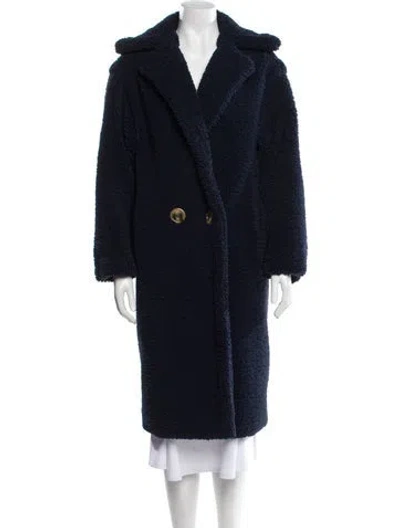 Pre-owned Apparis Faux Fur Coat In Blue