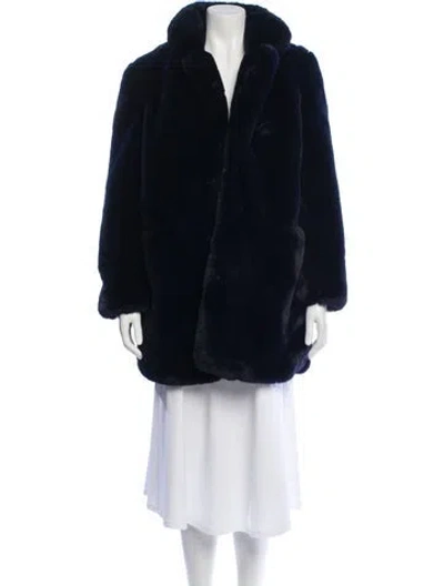 Pre-owned Apparis Faux Fur Coat In Blue