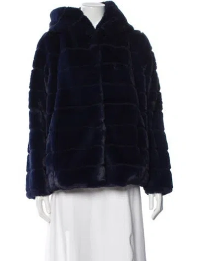 Pre-owned Apparis Faux Fur Coat In Blue