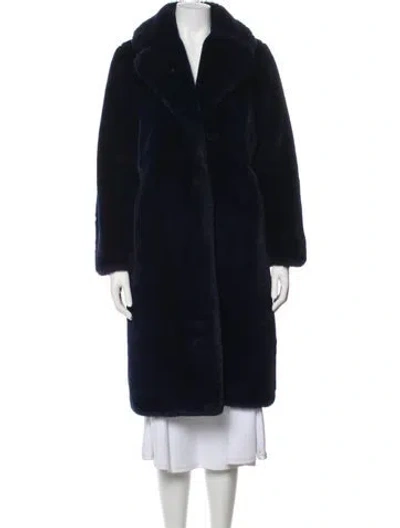 Pre-owned Apparis Faux Fur Coat In Blue