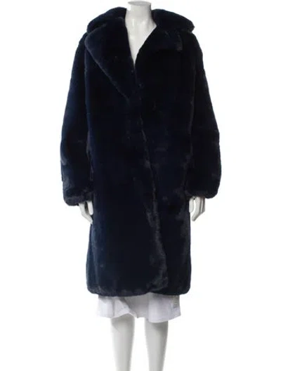 Pre-owned Apparis Faux Fur Coat In Blue