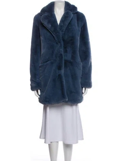 Pre-owned Apparis Faux Fur Coat In Blue