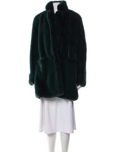 Pre-owned Apparis Faux Fur Coat In Blue