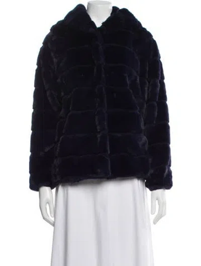 Pre-owned Apparis Faux Fur Coat In Blue
