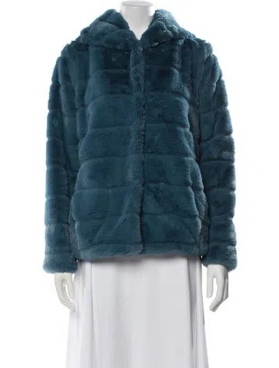 Pre-owned Apparis Faux Fur Coat In Blue