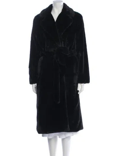 Pre-owned Apparis Faux Fur Coat In Blue