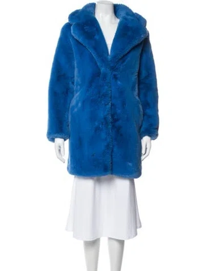 Pre-owned Apparis Faux Fur Coat In Blue