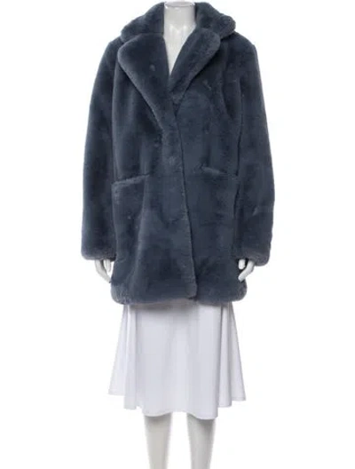 Pre-owned Apparis Faux Fur Coat In Blue
