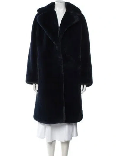 Pre-owned Apparis Faux Fur Coat In Blue
