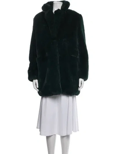 Pre-owned Apparis Faux Fur Coat In Blue