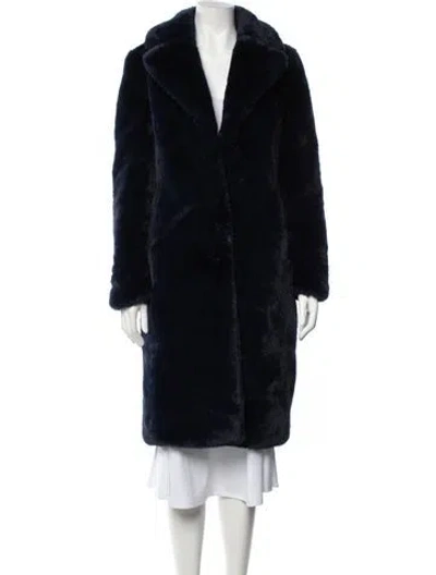 Pre-owned Apparis Faux Fur Coat In Blue