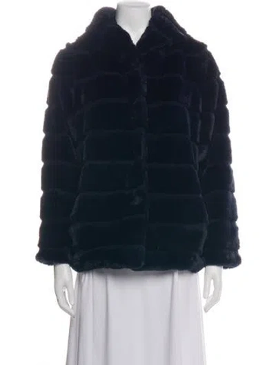 Pre-owned Apparis Faux Fur Coat In Blue