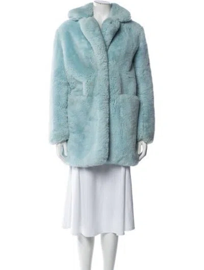 Pre-owned Apparis Faux Fur Coat In Blue