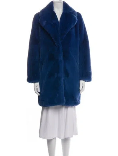 Pre-owned Apparis Faux Fur Coat In Blue