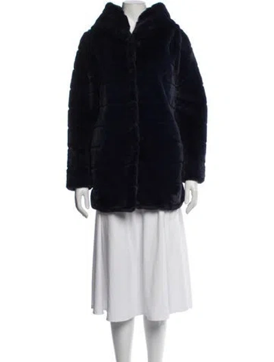 Pre-owned Apparis Faux Fur Coat In Blue