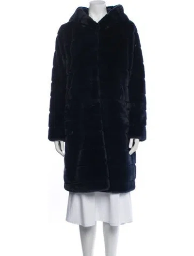 Pre-owned Apparis Faux Fur Coat In Blue