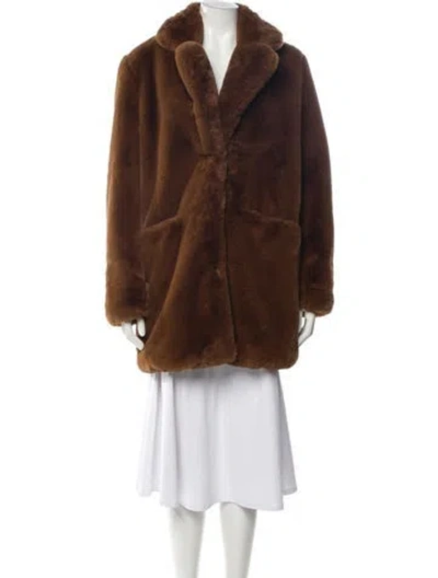 Pre-owned Apparis Faux Fur Coat In Brown
