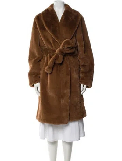 Pre-owned Apparis Faux Fur Coat In Brown
