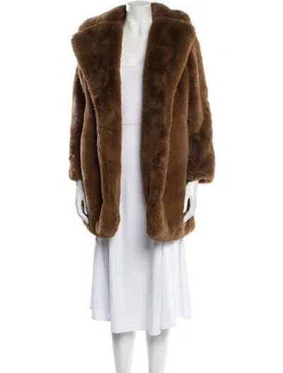 Pre-owned Apparis Faux Fur Coat In Brown