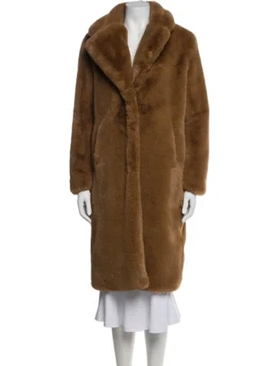 Pre-owned Apparis Faux Fur Coat In Brown