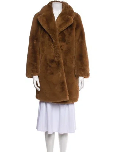 Pre-owned Apparis Faux Fur Coat In Brown