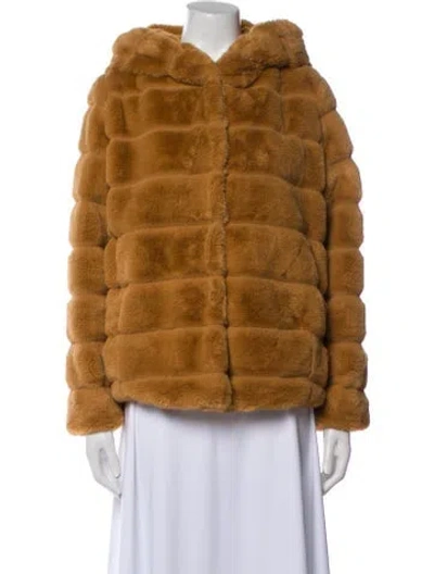Pre-owned Apparis Faux Fur Coat In Brown