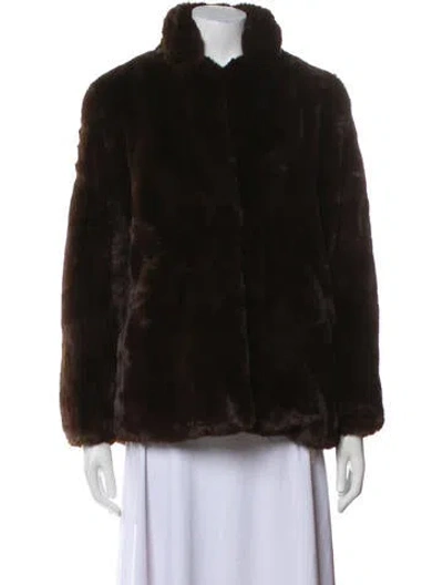 Pre-owned Apparis Faux Fur Coat In Brown