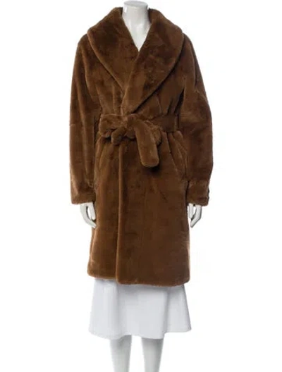 Pre-owned Apparis Faux Fur Coat In Brown