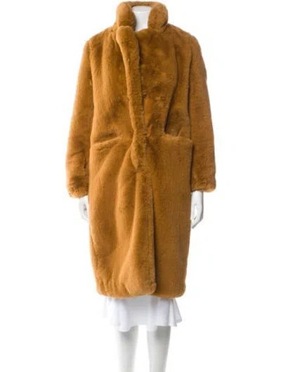 Pre-owned Apparis Faux Fur Coat In Brown