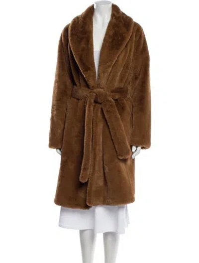Pre-owned Apparis Faux Fur Coat In Brown