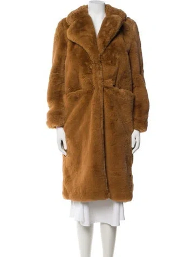 Pre-owned Apparis Faux Fur Coat In Brown