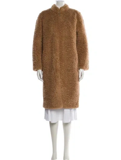 Pre-owned Apparis Faux Fur Coat In Brown