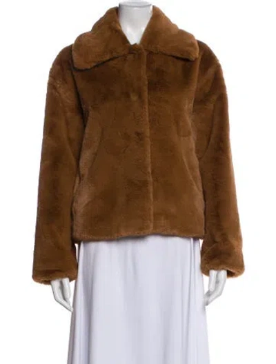 Pre-owned Apparis Faux Fur Coat In Brown