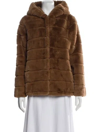 Pre-owned Apparis Faux Fur Coat In Brown