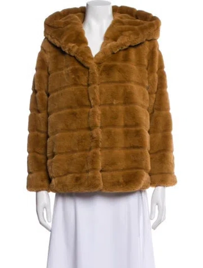 Pre-owned Apparis Faux Fur Coat In Brown
